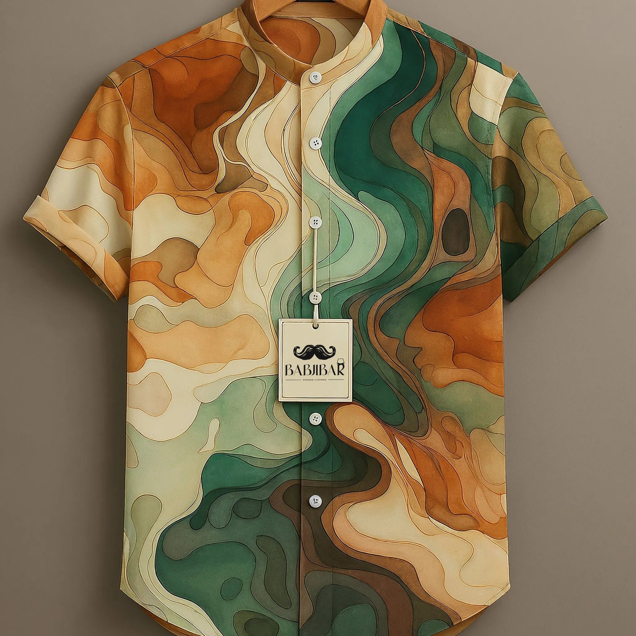Earthy Multi-Color Abstract Fluid Art Shirt