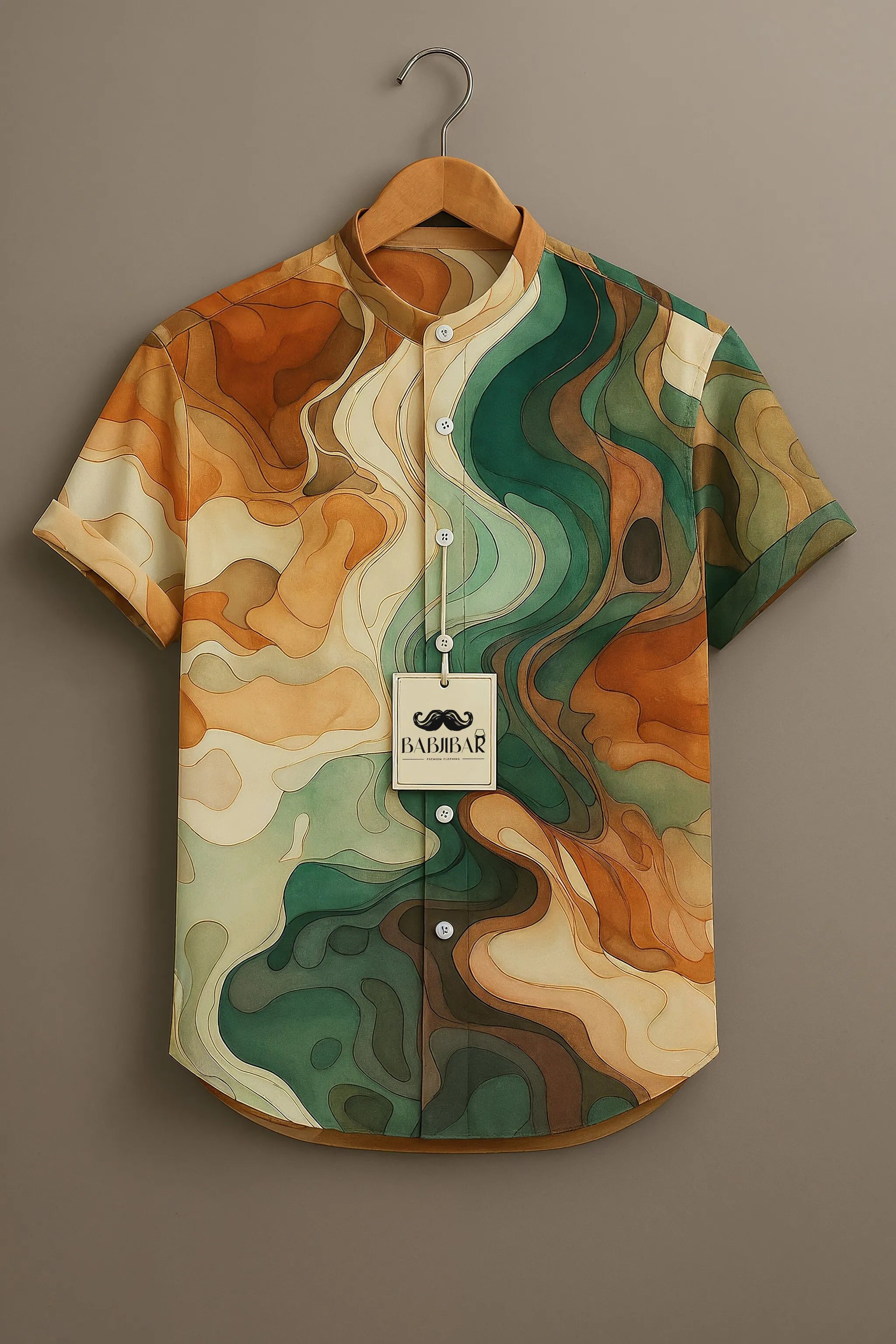 Earthy Multi-Color Abstract Fluid Art Shirt