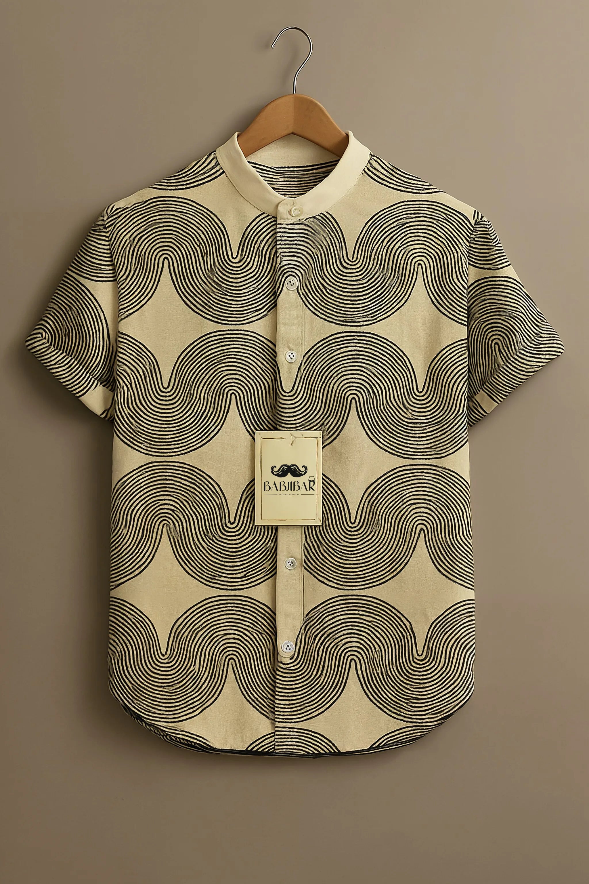 Retro Wave Line Art Short Sleeve Shirt