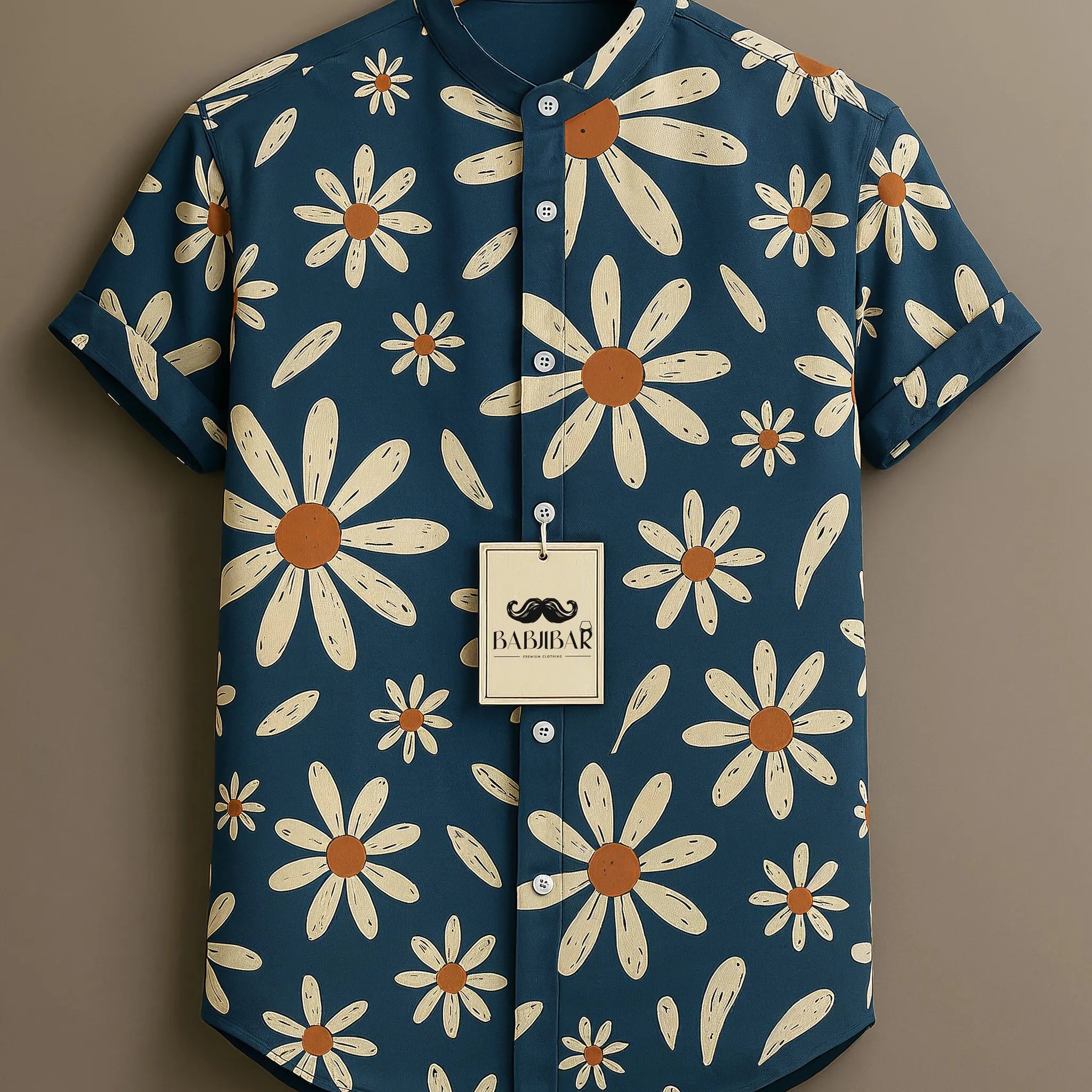 Navy Daisy Bloom Graphic Short Sleeve Shirt