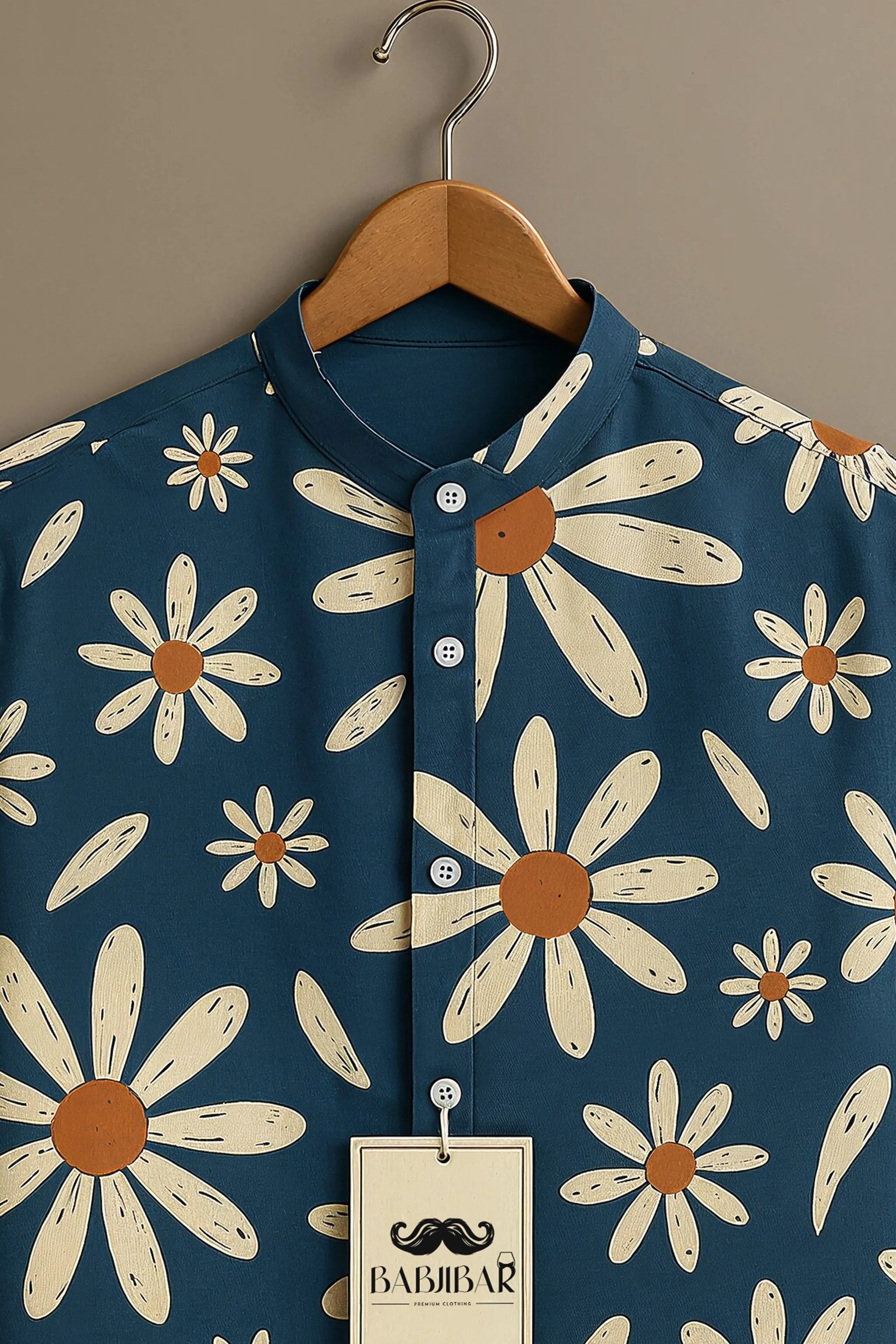 Navy Daisy Bloom Graphic Short Sleeve Shirt