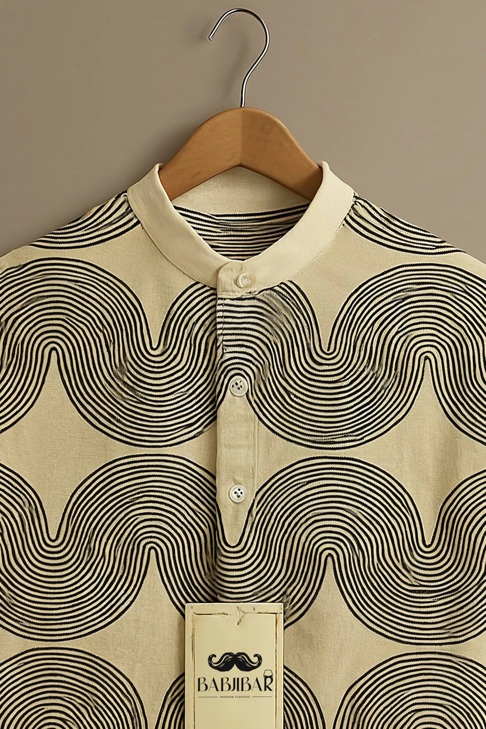 Retro Wave Line Art Short Sleeve Shirt