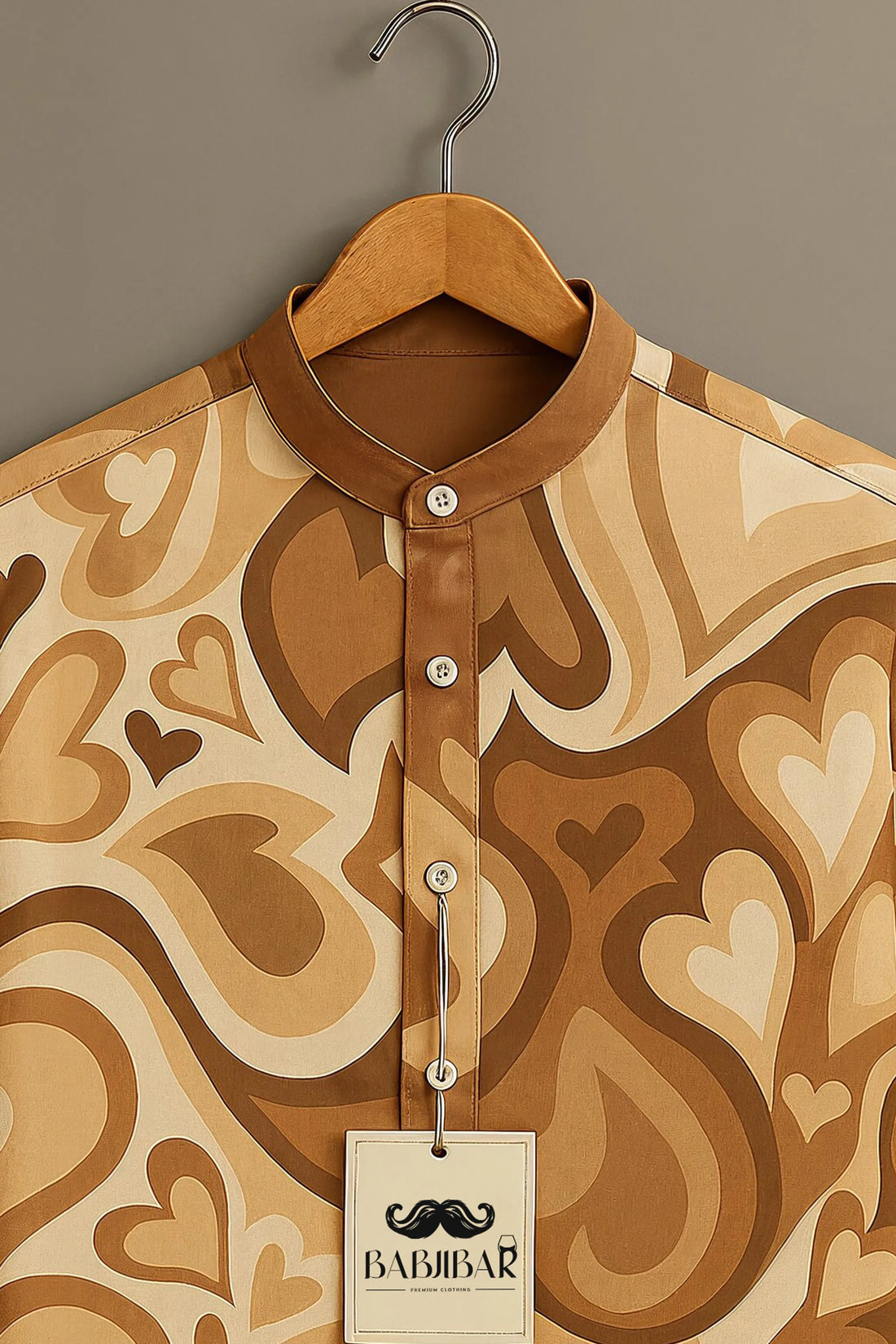 Babjibar Heartwave Retro Brown Shirt