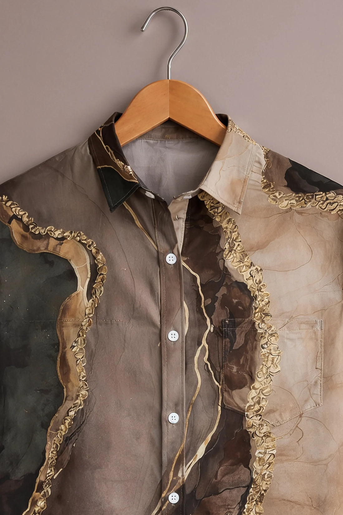 Men’s Luxury Marble Abstract Print Shirt