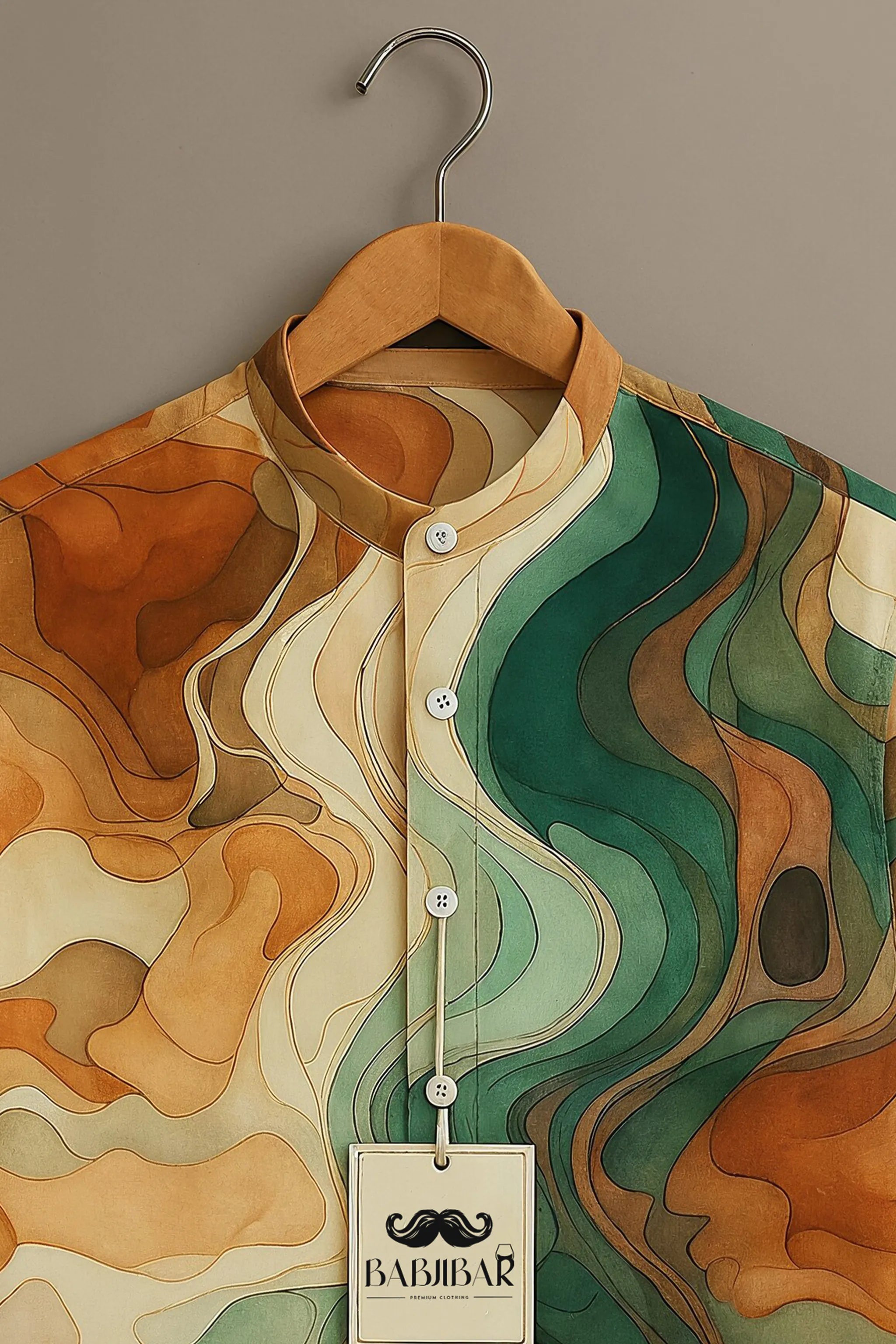 Earthy Multi-Color Abstract Fluid Art Shirt