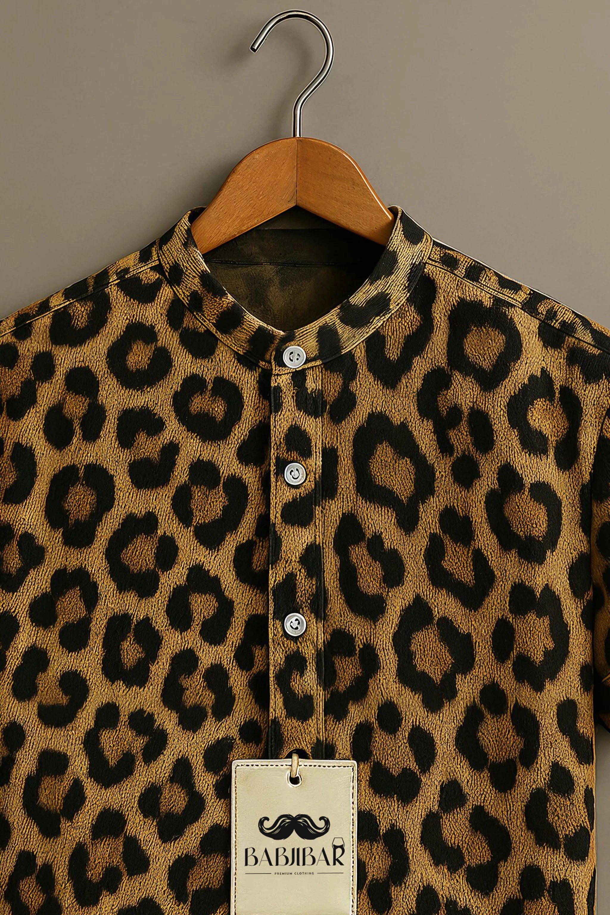 Wild Leopard Print Short Sleeve Shirt