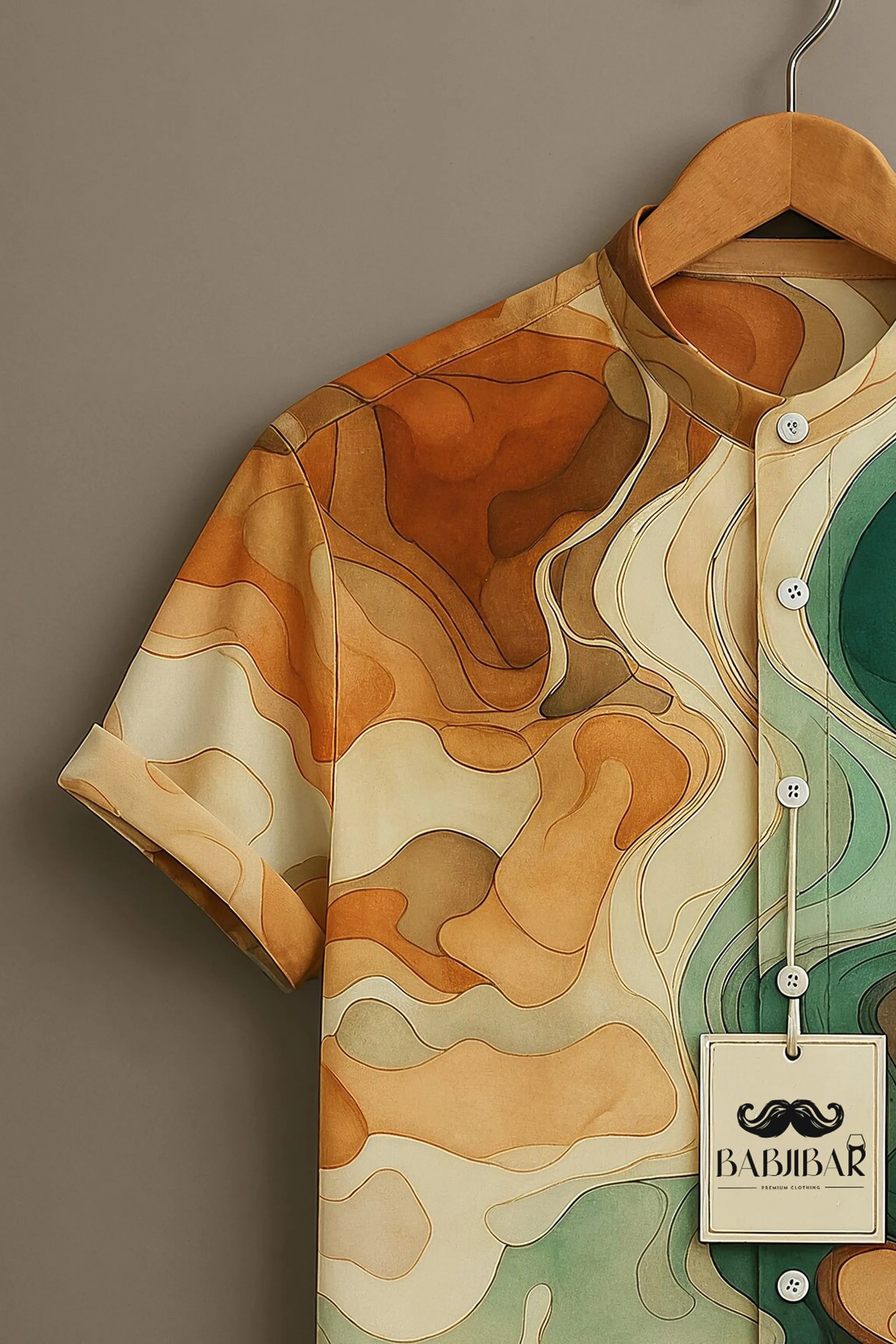 Earthy Multi-Color Abstract Fluid Art Shirt