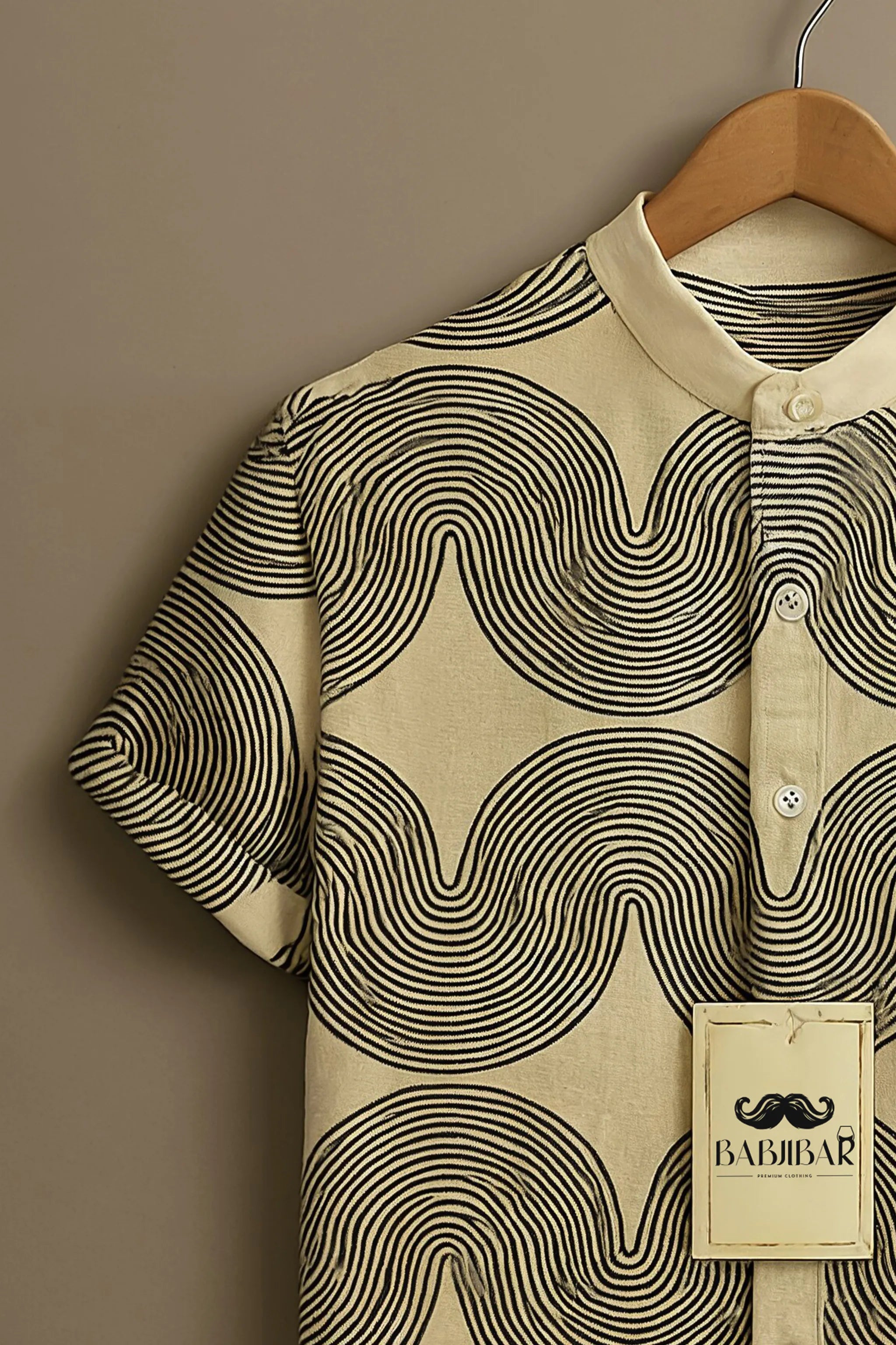 Retro Wave Line Art Short Sleeve Shirt