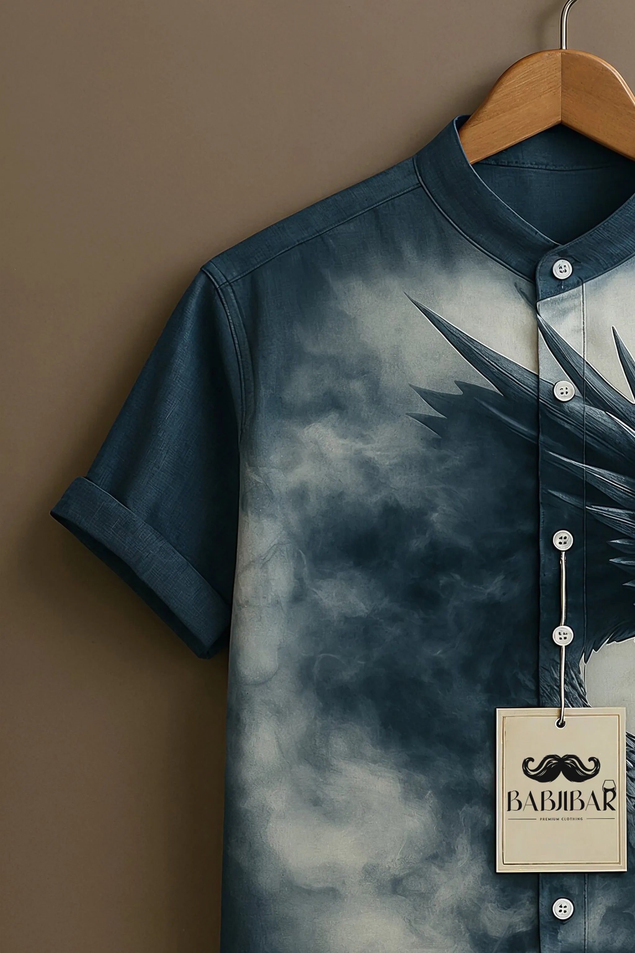Dark Smoke Dragon Artwork Printed Short Sleeve Shirt