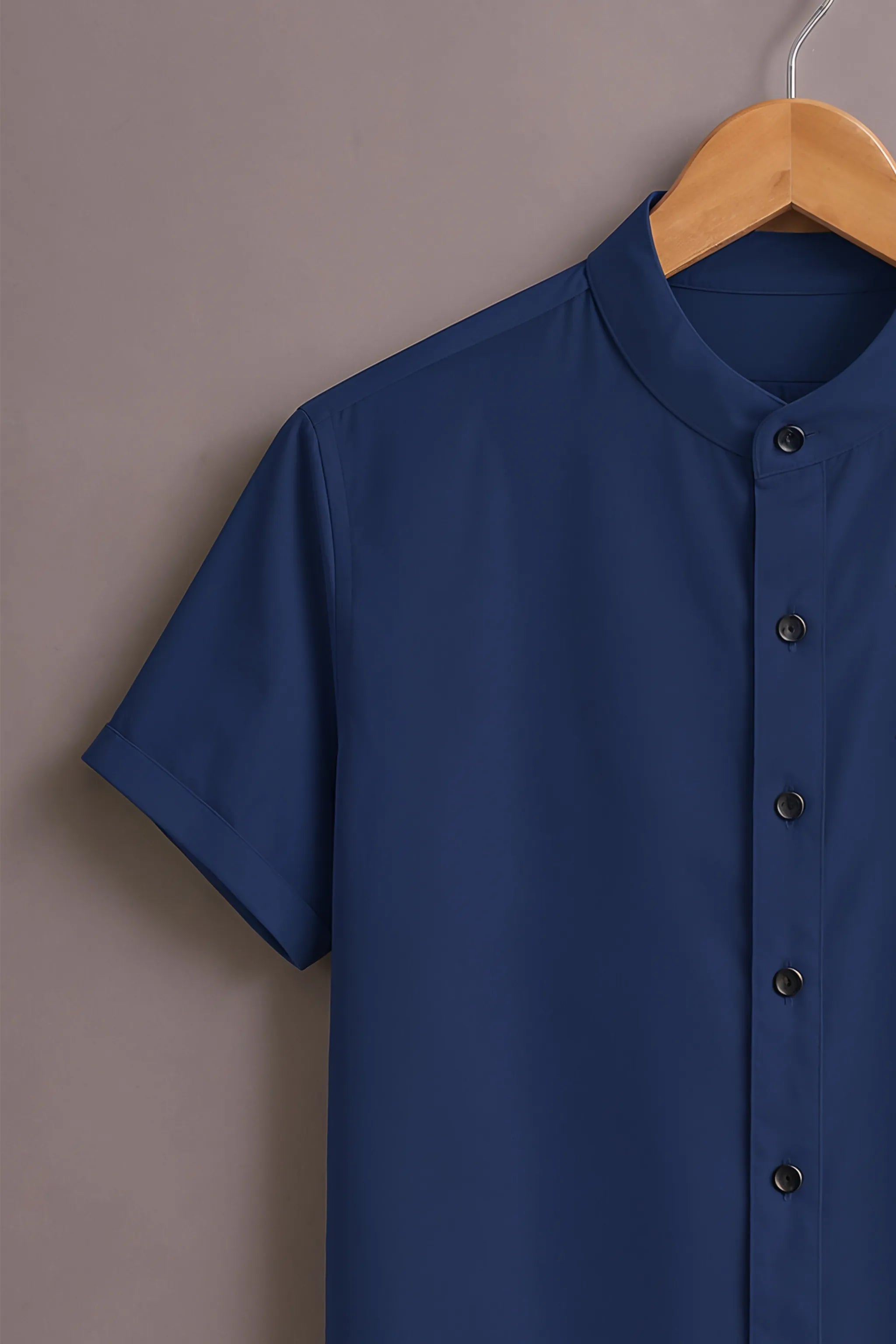 Men's Royal Blue Tropical Bird Printed Shirt