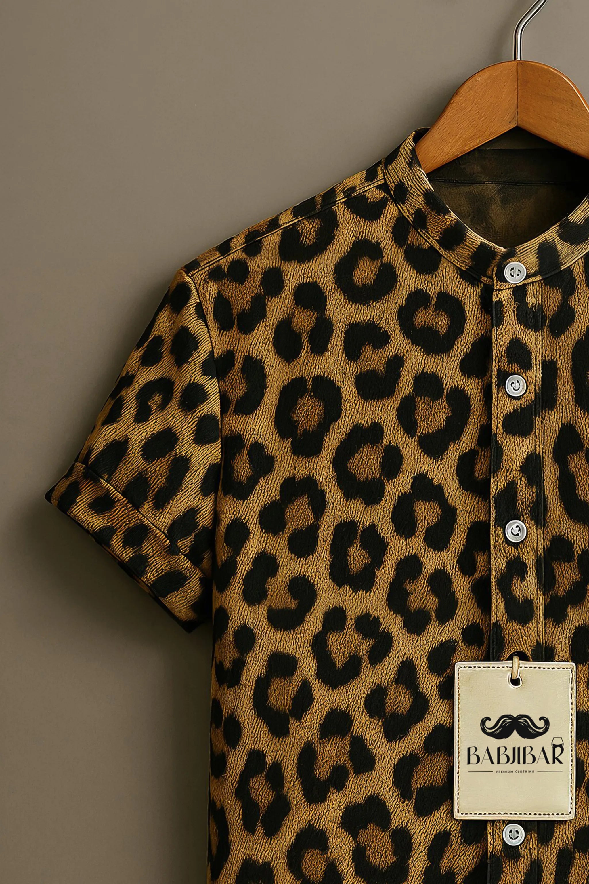 Wild Leopard Print Short Sleeve Shirt