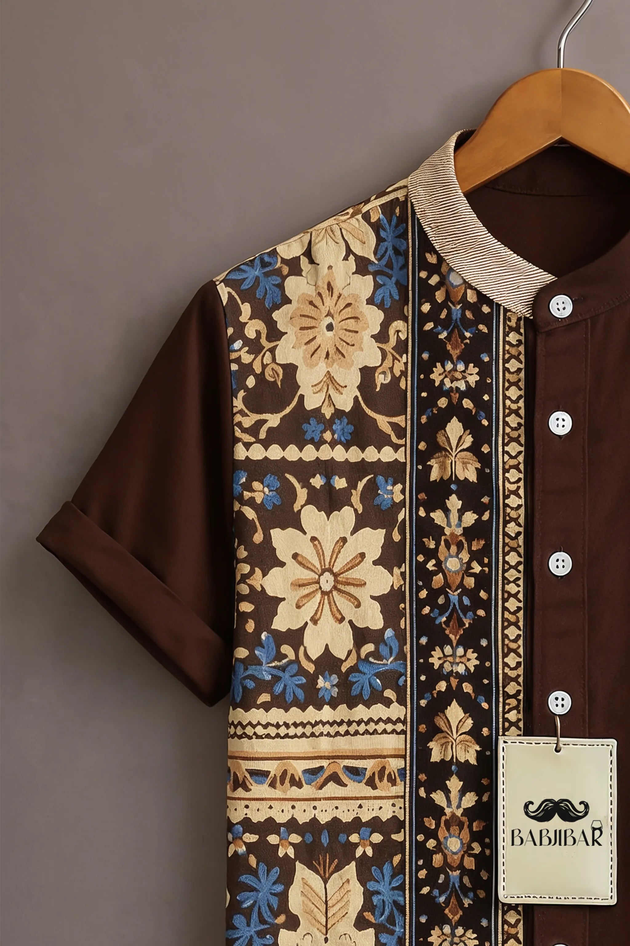 Men's Signature Brown Half Sleeve Shirt